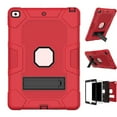 thumbnail image 2 of Clearance Items Heavy Duty iPad 9th/8th/7th Generation Case, Rugged Protective Cover for iPad 10.2" (2021/2020/2019), Shockproof Stand Case with Pen Holder, Full-Body Drop Protection, Red, 2 of 7