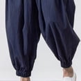 thumbnail image 5 of Yaoyar Cargo Linen Pants for Men Baggy Harem Pant Hippie Beach Yoga Casual Drop Crotch Trouser, 5 of 5