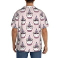 thumbnail image 3 of Pofeuu Cute Cupcake Print Mens Casual Short Sleeve Shirts Beach Summer Spread Collar Pocket Tops Men's Casual Short-sleeved Shirt-X-Large, 3 of 5