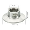 thumbnail image 2 of 2 Inch TC Tri Clamps Adaptor Tri-Clover Fittings to NPT 1/2" Female Thread Adaptor 304 Stainless Steel, 2 of 5