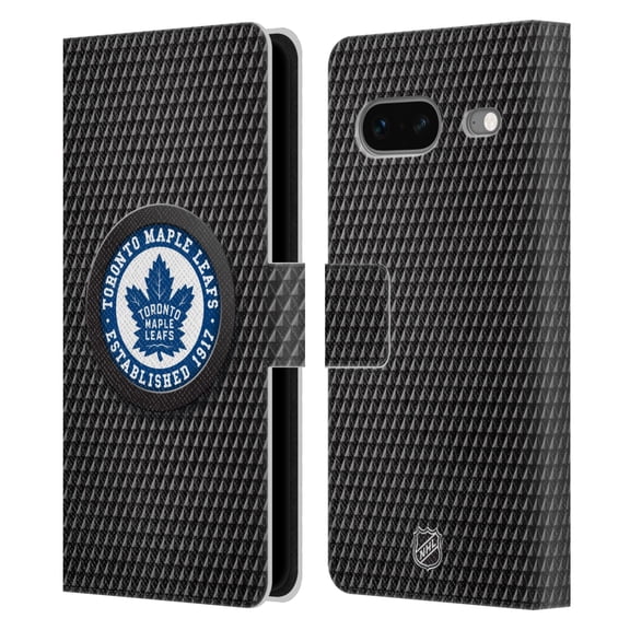 Head Case Designs Officially Licensed NHL Toronto Maple Leafs Puck Texture Leather Book Wallet Case Cover Compatible with Google Pixel 7