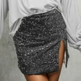 thumbnail image 2 of HXWCHs Sparkly Sequin Midi Skirt Elegant Nightclub Party Performance Outfit Disco Fashion Evening Wear S Grey, 2 of 7
