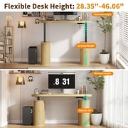 55 Electric Standing Desk, Height Adjustable Sit Stand Desk with Storage, Computer Desk