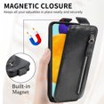 thumbnail image 7 of Dteck for Samsung Galaxy A25 Shockproof PU Leather Zipper Magnetic Flip Back Cover Credit Card Holder Slot Stand Wallet Case,Black, 7 of 7