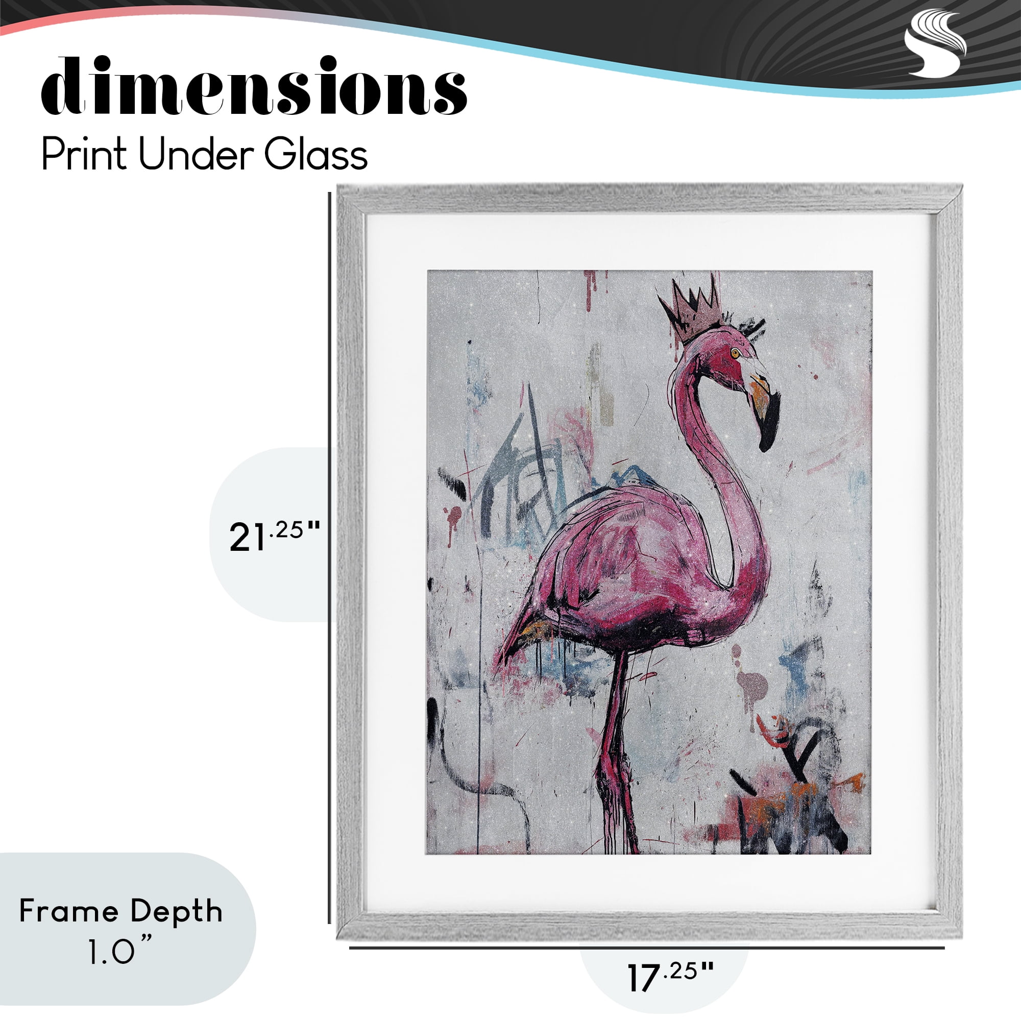 Stupell Industries Urban Feather Glow Gray Framed Print Under Glass, design by Svetlana Aleynikova