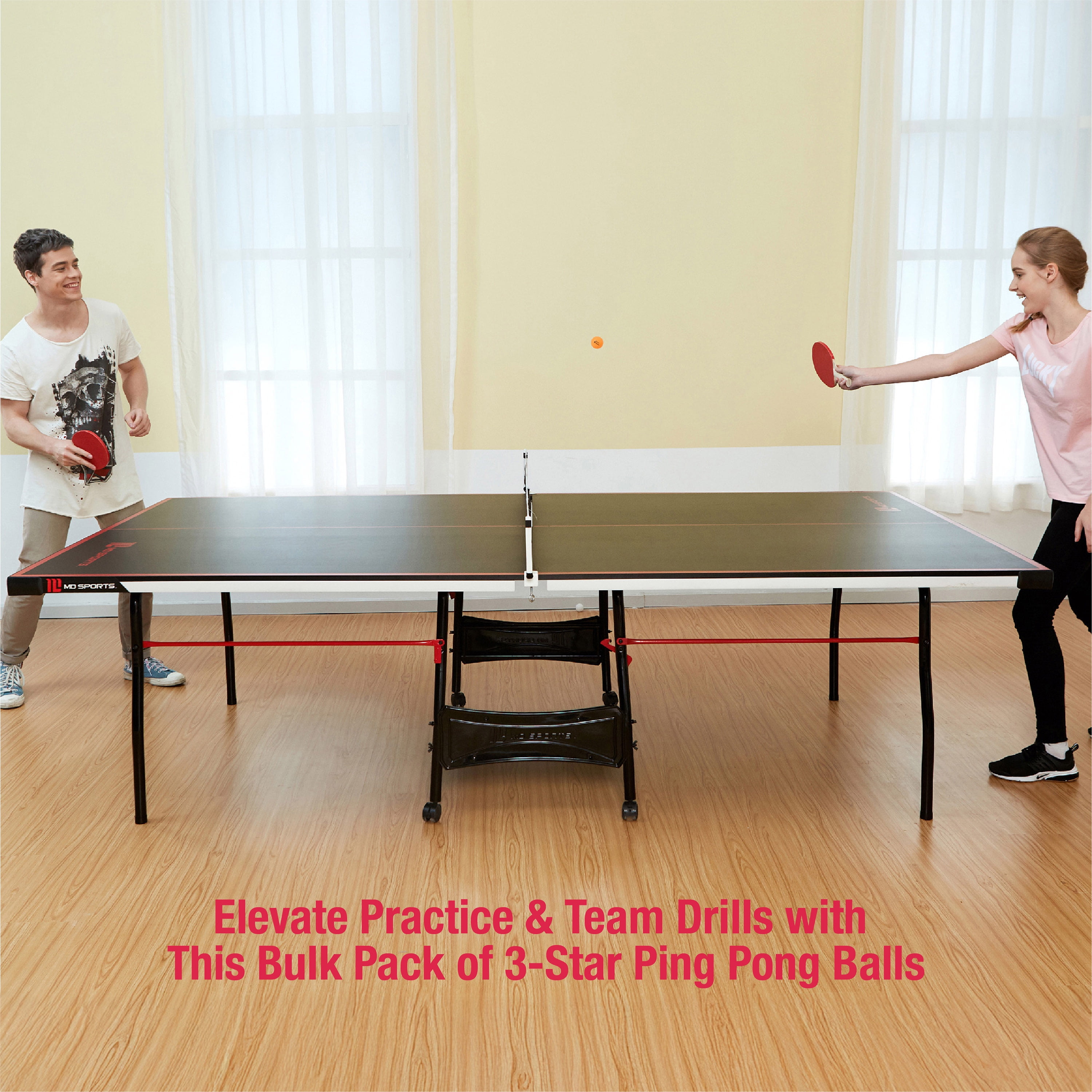 3-Star Ping Pong Balls, 40 Pack Official 40mm Table Tennis Balls with Durable Bounce & Spin by MD Sports