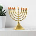 thumbnail image 5 of Electric Hanukkah Menorah LED Bulbs - Batteries or USB Powered - 4' Cable Included Battery Hanukkiah Chanukah Lights By Zion Judaica - Gold, 5 of 6
