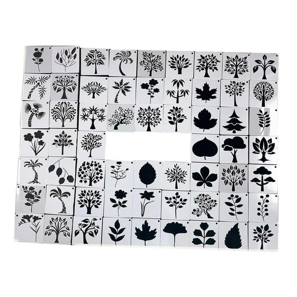 Plantillas de pintura para maceteros, plantillas de puntos de dibujo, proyectos de arte creativo, plantilla de pintura de hojas para pancartas, manual