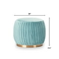 thumbnail image 5 of Adore Decor Jolie Modern Pleated Velvet Ottoman in Teal Blue, 5 of 8