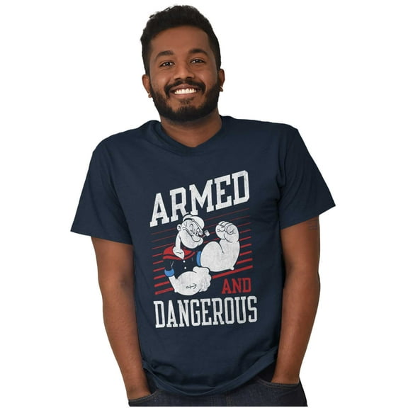 Popeye Armed Dangerous Biceps Workout Men's Graphic T Shirt Tees Brisco Brands S