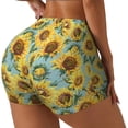 thumbnail image 2 of Wukai Farmhouse Sunflower Print Pack Biker Shorts for Women Yoga Workout Gym Running Scrunch Active Shorts-Small, 2 of 8