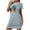 Blue, variant on Sakmal Cozy Moomoo Dresses for Women Plus Size Cloud-Like Black Halloween Sleepwear Short Short Sleeve Black Cat Print Crew Neck Nightgowns S-2XL