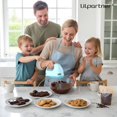thumbnail image 4 of LILPARTNER Hand Mixer Electric, Small Food Mixer 7 Speeds Handheld Blender, 304 *(1* Whisk, 2* Beater, 2*Dough Hook) Kitchen Blender for Cream, Cookies, Dishwasher Safe, Blue, 4 of 6