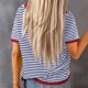 thumbnail image 3 of MKLEKYY Playeras Oversize Camiseta De Punto A Rayas De Manga Corta Con Cuello Redondo Informal De Verano Talla S, 3 of 3