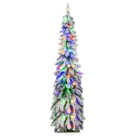 Árbol de Navidad Costway preiluminado 150 cm flocado 150 luces LED