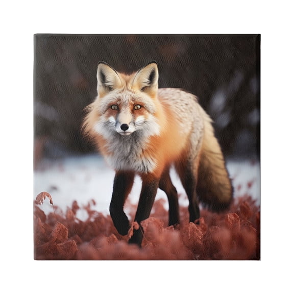 Stupell Industries Fox Cub in Nature Animals & Insects Photography Gallery Wrapped Canvas Art Print Wall Art, 17 x 17