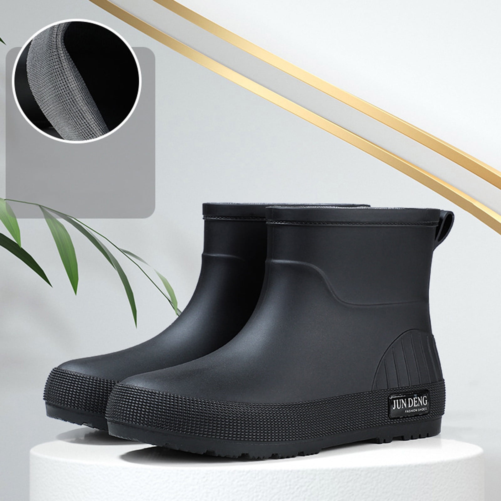 Msgweeeg Womens Short Boots Womens Short Boots Women's Short-Top Waterproof and Outdoor Fall and Winter Comfortable Height-Increasing Heel Rain Boots