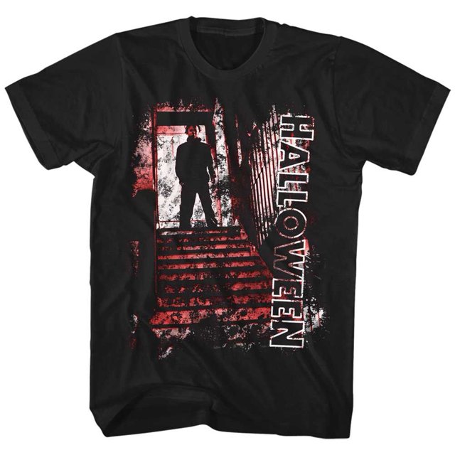 T-Shirt Adulte Noir Halloween Escalier 6TG
