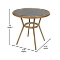 thumbnail image 5 of Emma + Oliver Indoor/Outdoor Bistro Style 31.5 in. Table with Black Textilene, Glass Top, and Two Chairs - Natural Frame, 5 of 10
