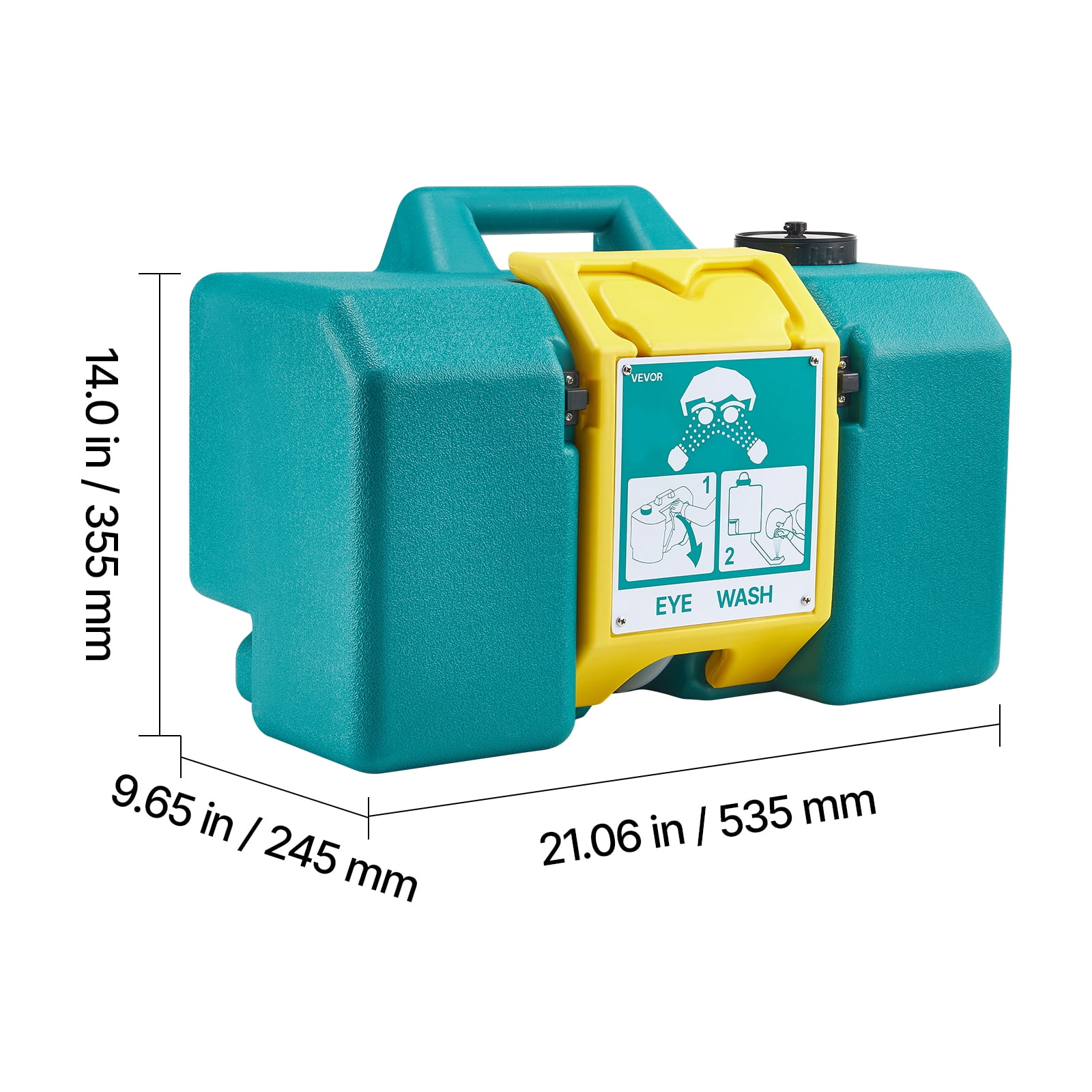 VEVOR Portable Eye Wash Station 8 Gal, OSHA-Approved Eyewash Station Wall-Mounted/On Flat Surface, Emergency Eye Wash Unit with 2 Sprays, First Aid Eyewash Units for Schools, Labs, Factories, Green