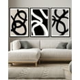 thumbnail image 5 of SHENIFY Black Abstract Wall Art 16x24in3pcs Black Framed Decor Duotone Minimal Dark Brush Stroke Prints Shapes Illustrations Modern Art Decorative Ready To Hang, 5 of 5