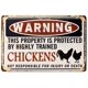 thumbnail image 1 of Bestylez Protected By Funny Chicken Sign Señal de advertencia para gallinero, decoración de pollo al aire libre, 12.0 x 8.0 in (219), 1 of 1