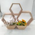 thumbnail image 4 of Wooden Hexagonal Wall Mounted Floating Shelves-  Decorative Shelving, 4 of 5