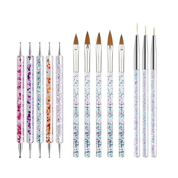 Juego de 13 pinceles para decoración de uñas, bolígrafos para puntear uñas para manicura de esmalte de Gel de salón