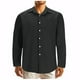 thumbnail image 1 of pstuiky manga larga de hombre, Blusa informal de manga larga con cuello vuelto, botones y bolsillos de color liso para hombre top de hombre xxxl, 1 of 5