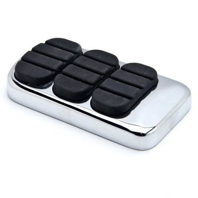 Krator Chrome Brake Pedal Pad Cover Black NonSlip Rubber Compatible with Harley Davidson FLST Models 1986-2014