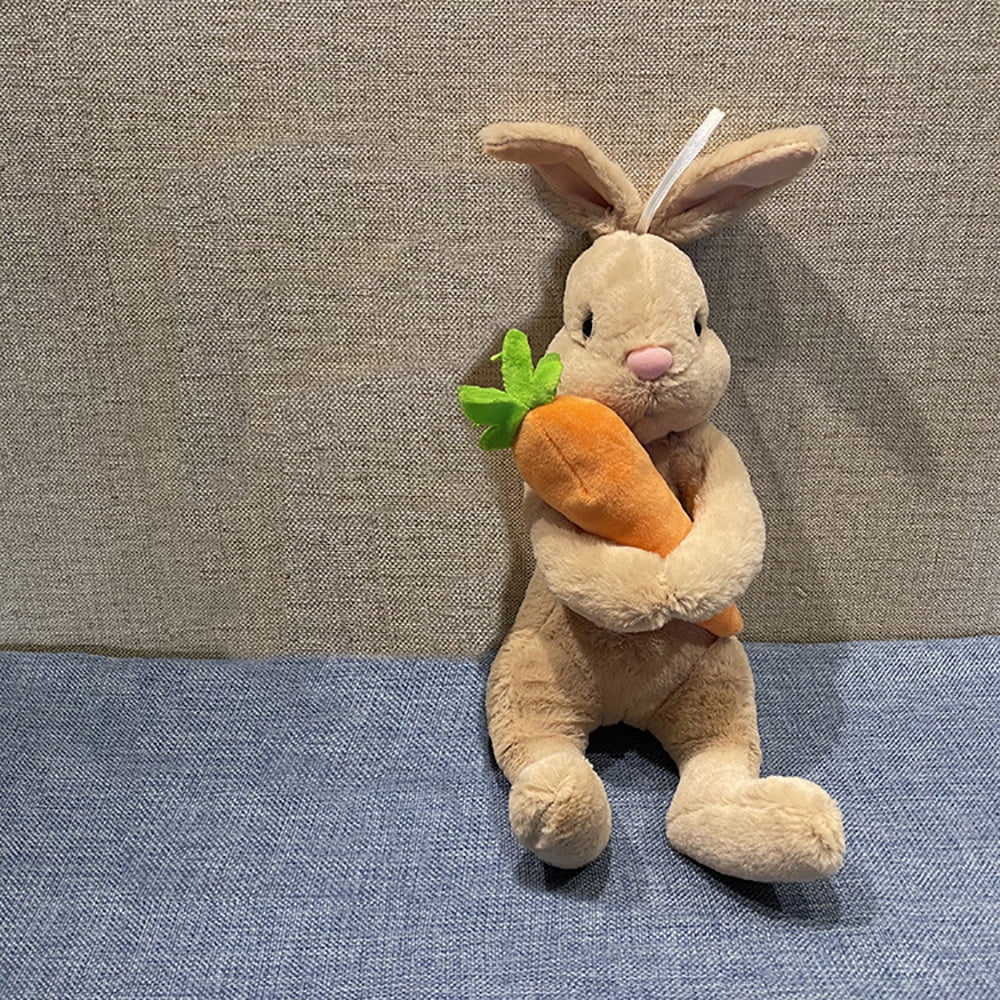 Rabbit Hold Carrot Doll Stuffed Plush Bunny Plush Toy Kids Sleeping Pet Buddy Cute Squishy Ragdoll Easter Decorations Bunny