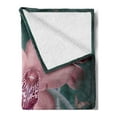 thumbnail image 2 of Floral Soft Flannel Fleece Throw Blanket, Orchid Flower Butterfly Soft Fresh Spring Nature Theme Art Photo, Cozy Plush for Indoor and Outdoor Use, 60" x 80", Baby Pink and Jade Green, by Ambesonne, 2 of 5