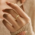 thumbnail image 3 of Cubic Zirconia Leaf Rings for Women 925 Sterling Silver 14K Gold Plated Dainty Layered Crown Bands Statement Stackable Rings for Women Promise Rings Jewelry Birthday Christmas Gifts, 3 of 6