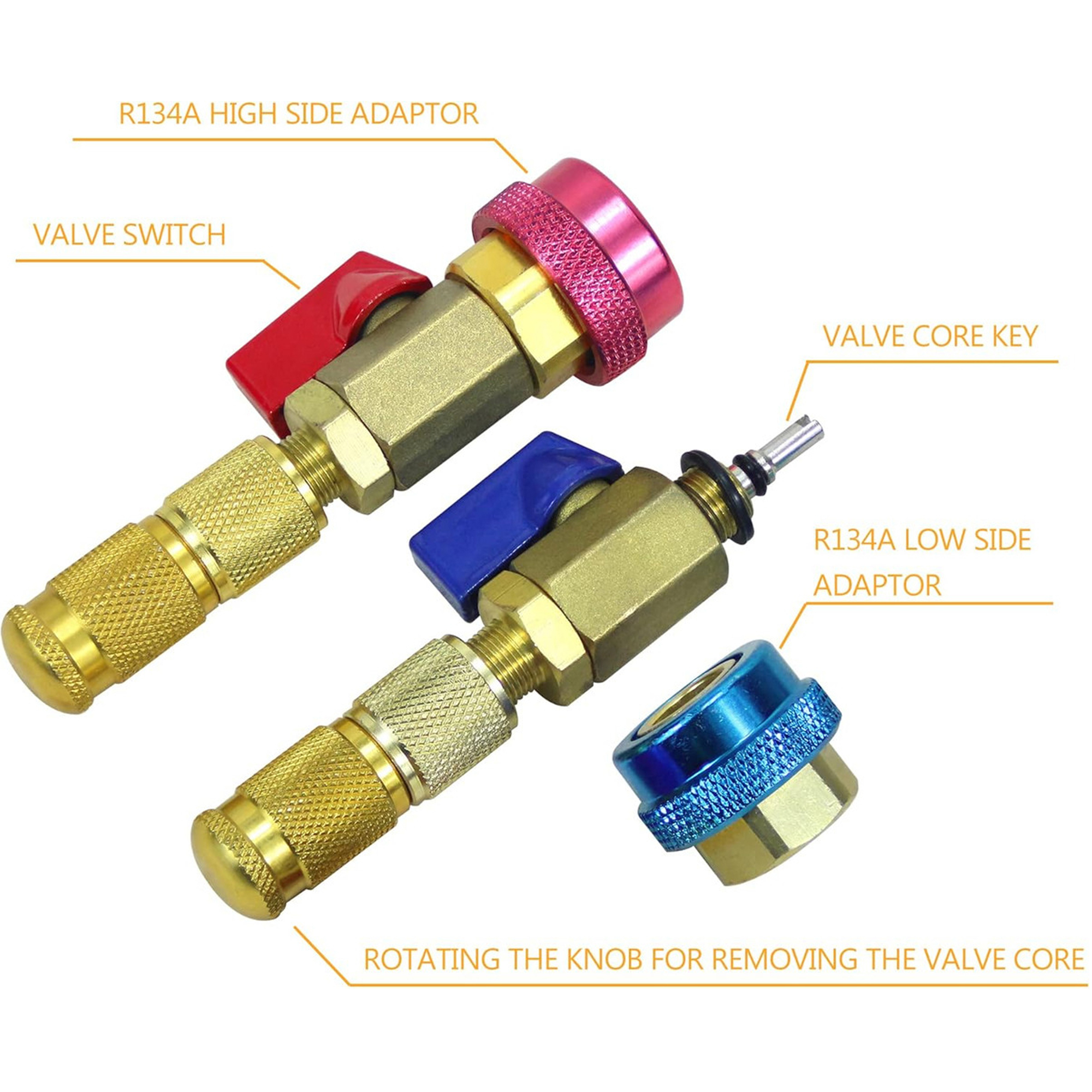 R134a Valve Core Tool - High/low Pressure (red/blue) 2 Pack