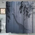 thumbnail image 3 of Dinosaur Shower Curtain Set, Jurassic Raptor Animals Dino Decor Fabric Shower Curtains Sets for Kids Boys Men Grey and Blue Purple Novelty Cute Bathroom Bath Accessories with Hooks 72 X 72 inch, 3 of 6