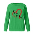 thumbnail image 4 of ICHUANYI Clearance Women's Round Neck Top Casual Fashion, Personalized Printing Loose Fitting, Slimming Long Sleeves(Green, XXL) ICHUANYI WER2023081513158, 4 of 4