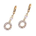 thumbnail image 3 of Women Zircon Earrings with Modern Minimalist Design Golden Alloy Color Suitable for Any Occasion 1 Pair, 3 of 5