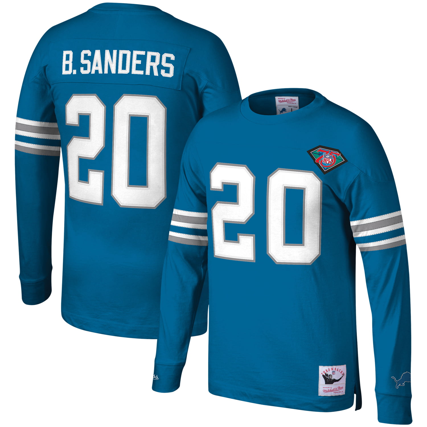 mitchell and ness barry sanders throwback jersey