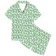 thumbnail image 4 of Odeerbi 2-12 Años Niños Niñas Pijama de Verano de Satén Con Solapa de Muesca Camisas de Manga Corta Pantalones Cortos Conjunto Suave Estampado Floral Ropa de Dormir, 4 of 6