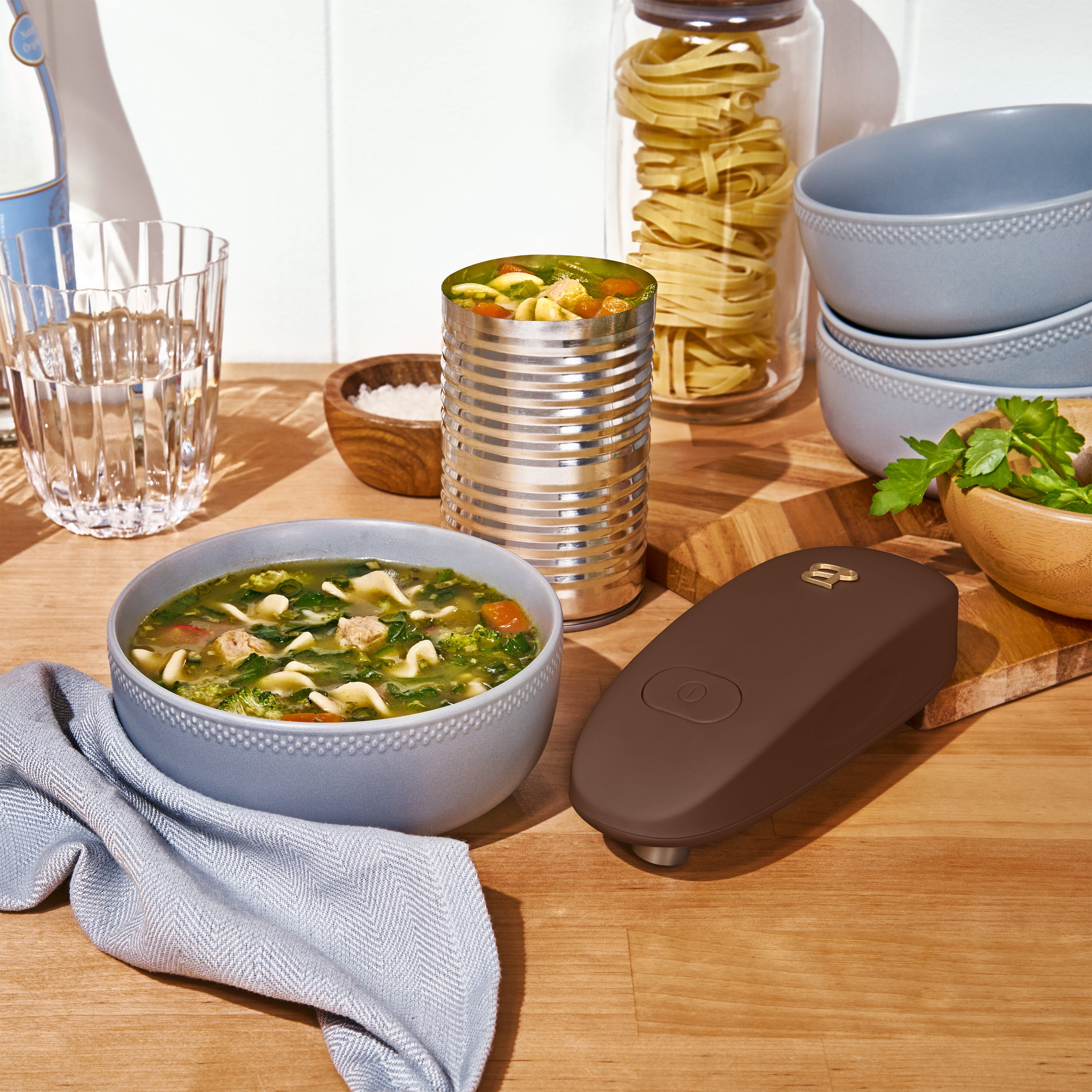 Beautiful Hands-Free Automatic Battery Powered Electric Can Opener, Chocolate by Drew Barrymore