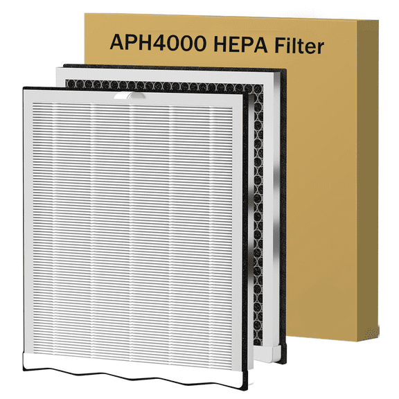 2 Pack Upgraded APH4000 Replacement Filter Compatible with KNKA APH4000 Air Purifier, H13 True HEPA & Activated Carbon Filter, Part # APH4000LX