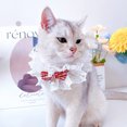 thumbnail image 6 of Cat Wedding Costume, Princess Cat Dress Bandana Collar Veil Lace Bibs for Birthday Party, 6 of 8