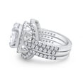 thumbnail image 4 of AFFY 3.50CT Cushion & Round Moissanite Diamond Halo Bridal Rings Set for Women 10K Solid White Gold-12, 4 of 6
