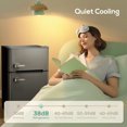 Auseo 3.1 Cu.Ft Double Door Mini Fridge with Freezer, Compact Retro Refrigerator for Dorm, Office, Bar, Bedroom, Black