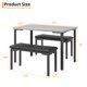 thumbnail image 2 of Juego de Mesa de Comedor de 3 Piezas, Juego de Mesa de Comedor Estilo Farmhouse para 4, Mesa de Cocina con 2 Sillas Tipo Banco Tapizadas, Mesa y Sillas de Cocina para Espacio Pequeño, Cocina, Comedor, 2 of 7
