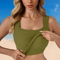 thumbnail image 2 of Women Built-in Bra Tank Tops BWASD Casual Double Lined Sleeveless Shirts Strechy Slim Fit Shelf Bra Daily Cami Padded Tank Top Sport Outdoor Summer 2026 S-4XL Green, 2 of 7