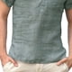 thumbnail image 4 of Camiseta de manga corta para hombre, camisa de tela de algodón con apertura media frontal, Top con cuello levantado para verano, 4 of 6