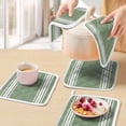 thumbnail image 5 of Dark Sage Green Pot Holders for Kitchen Heatproof Potholder, 2 Pack Farmhouse Sage Green White Striped Hot Pads Multipurpose Oven Pads Cloth Potholders Trivet for Cooking and Baking, 5 of 8