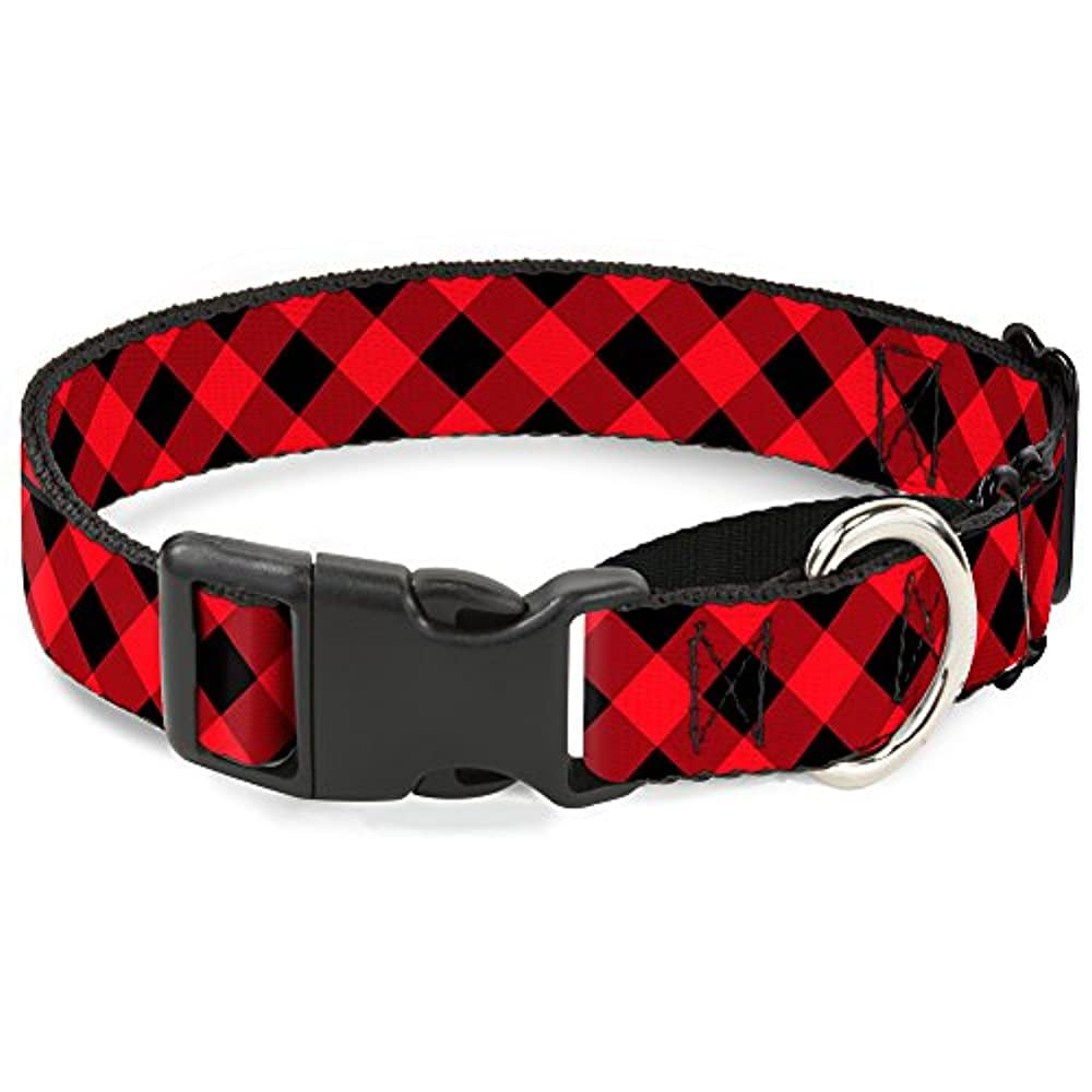 Buffalo Plaid Bow tie Dog Collar Buffalo Plaid Red Black Personalized Bow Tie Collar option