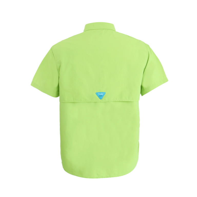 Tuna Men's UV UPF 50+ Sun Protection Soild Anti-Static Waterproof Breathable Fast Dry SPF Hiking Fishing Short Sleeve Shirts (1#S Fossil)
